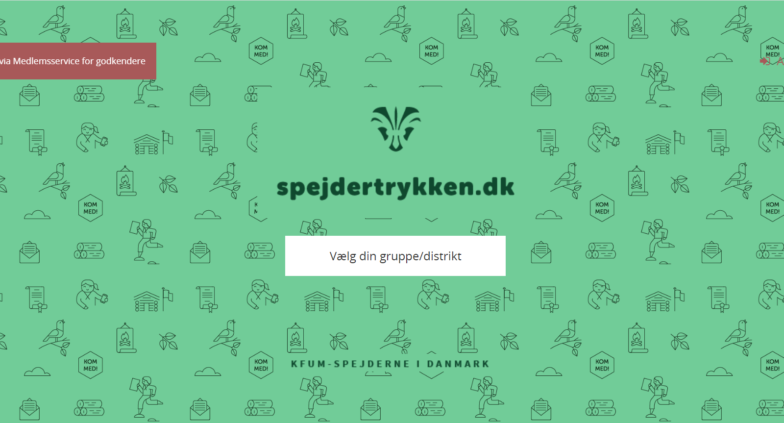 Screendump af sitet spejdertrykken.dk