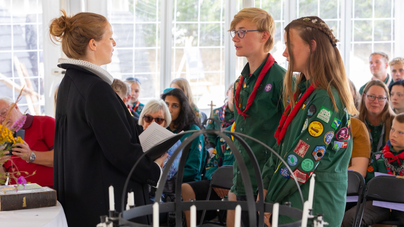 Malou Bruus og Mikkel Bruus Jensens konfirmation på Spejdernes Lejr 2022. Foto: Nikolaj Christian Frandsen