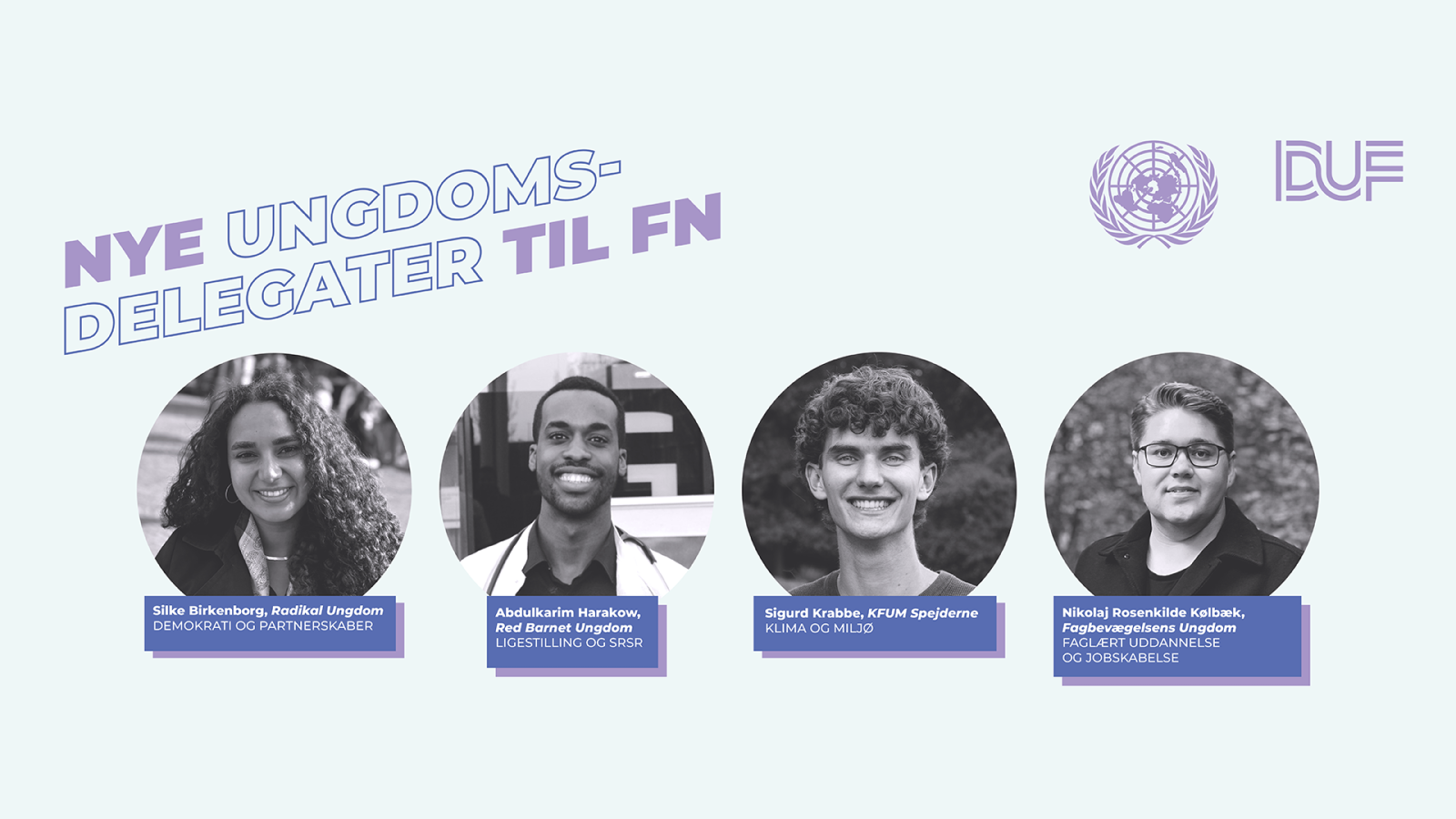 De fire ungdomsdelegater til FN