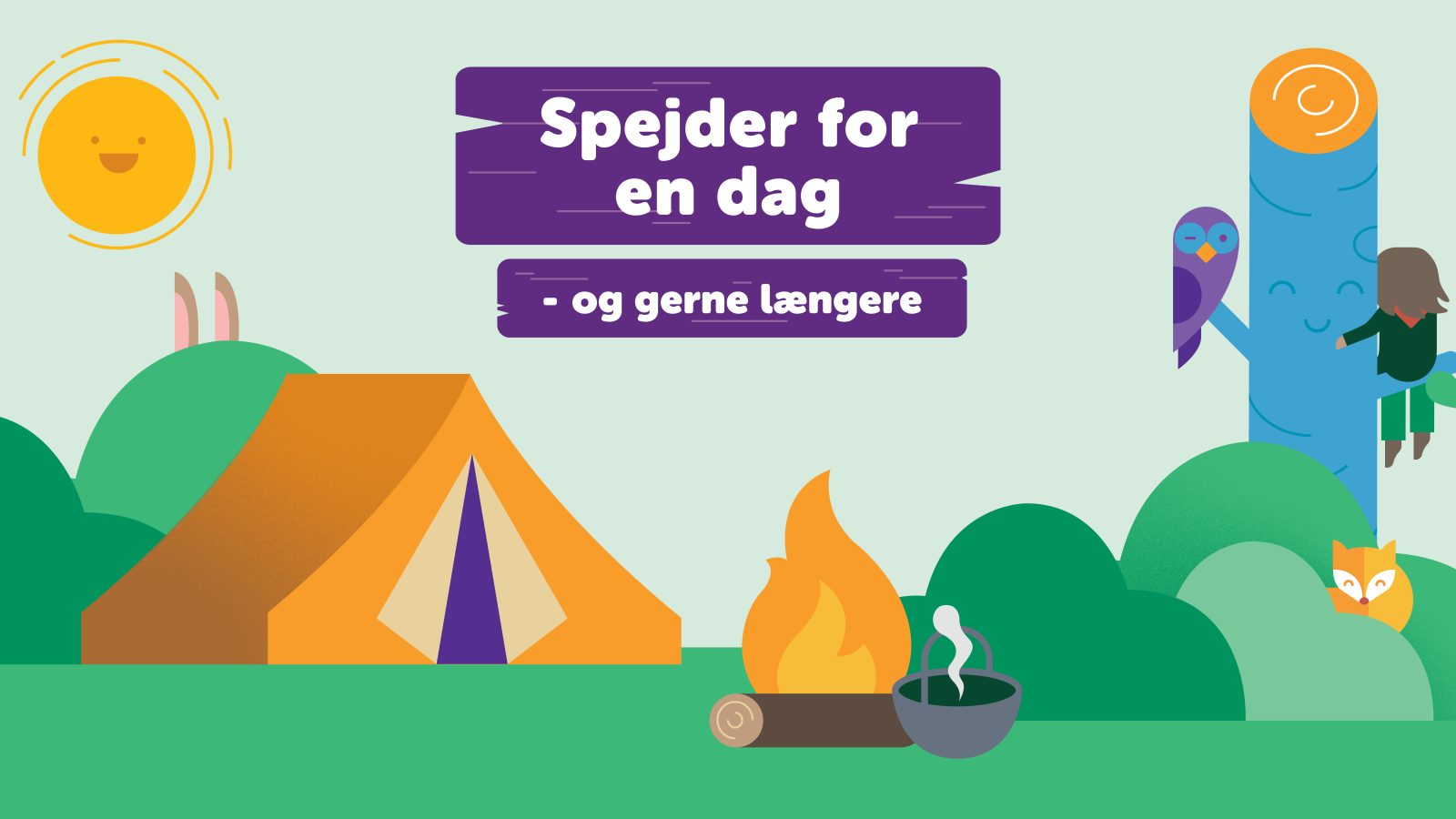 Spejder for en dag illustration. ny kampagne hos KFUM-Spejderne hvor man kan komme ud i de lokale gruppe og prøve at være spejder for en dag