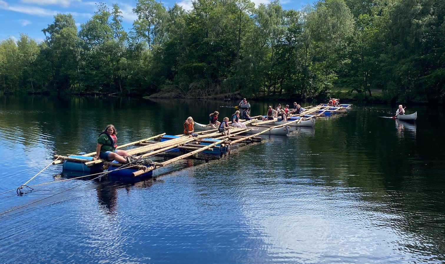 Danmarks længste kabelfærge som blev lavet på Djurs Distriktslejr i 2024