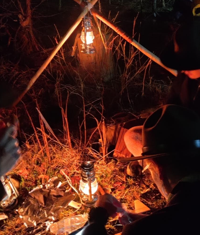 Lygtestativ i mørket